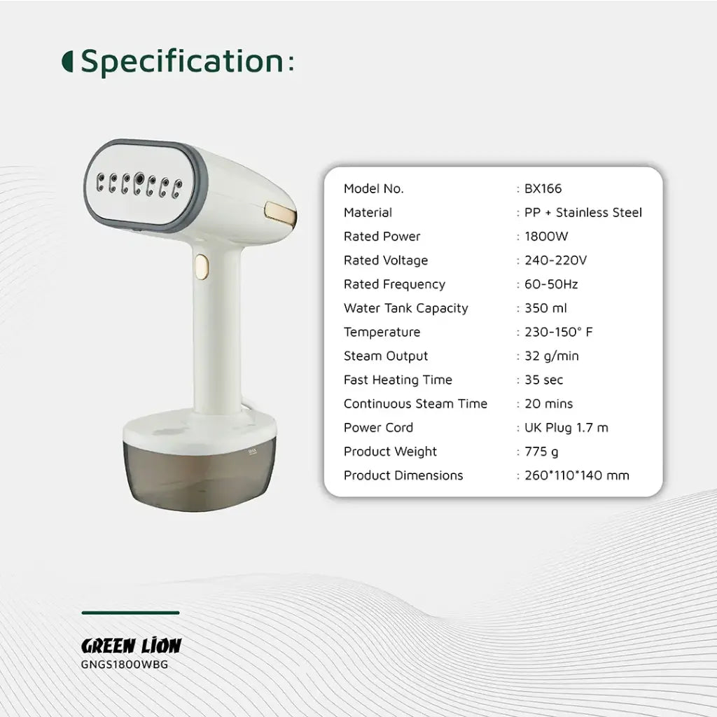 Green Lion Garment Steamer 1800W