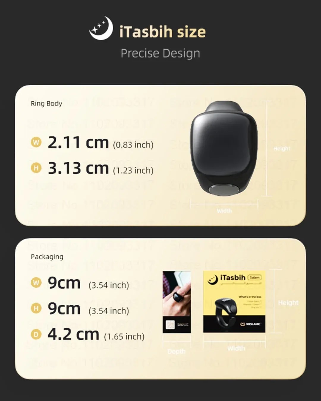 iTasbih Salam Ring - 2 Sizes