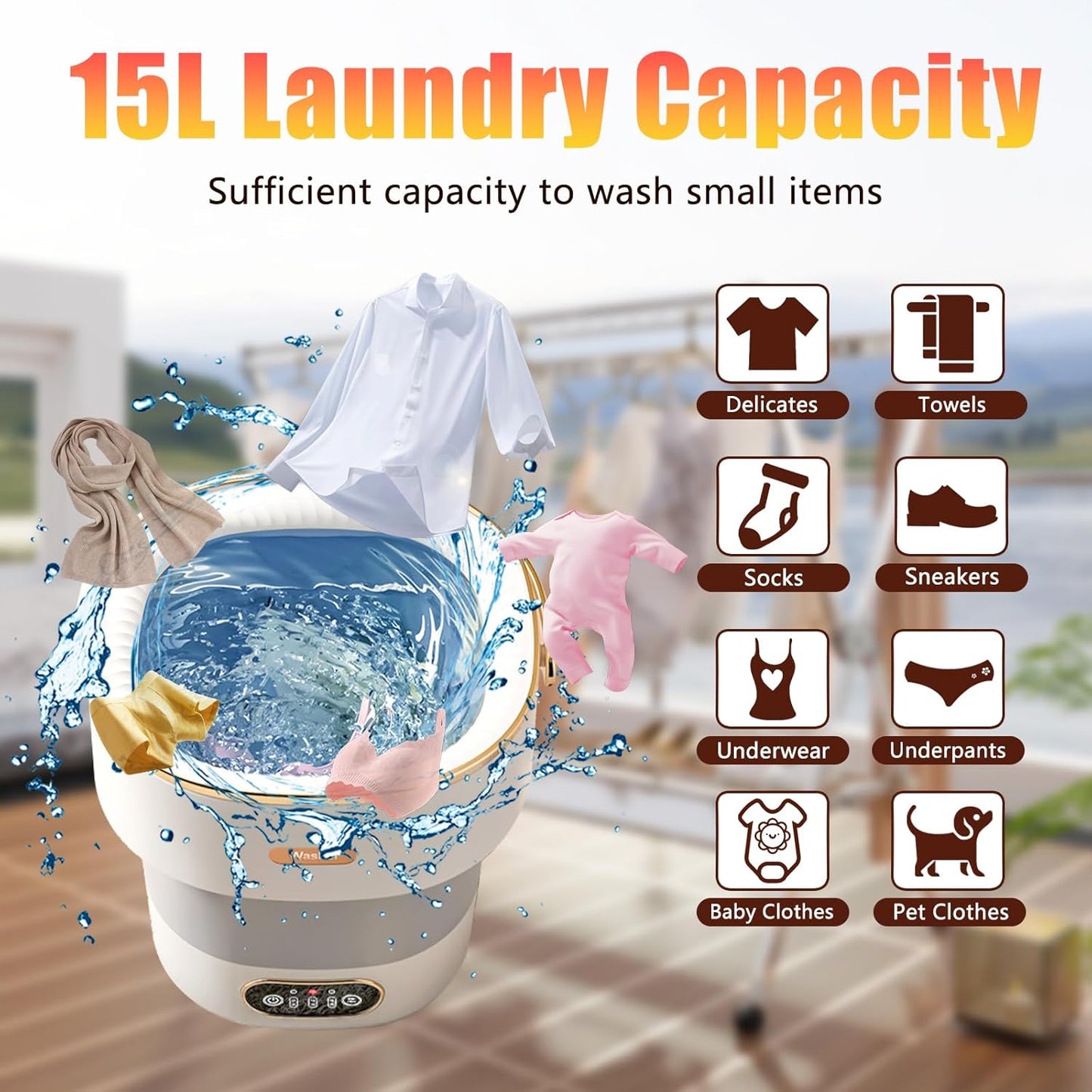 Foldable Mini Washer 15L