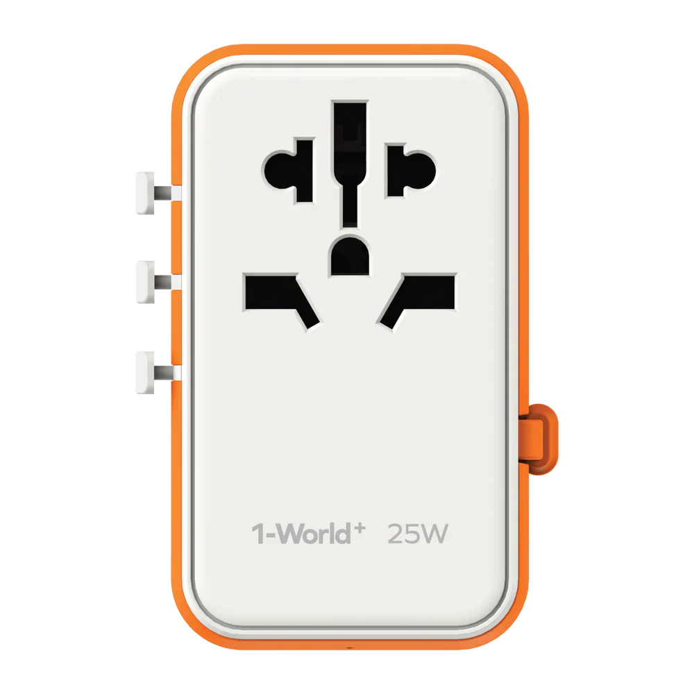 Momax World Travel Adapter 25W With Retractable USB-C Cable