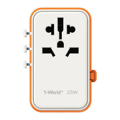 Momax World Travel Adapter 25W With Retractable USB-C Cable