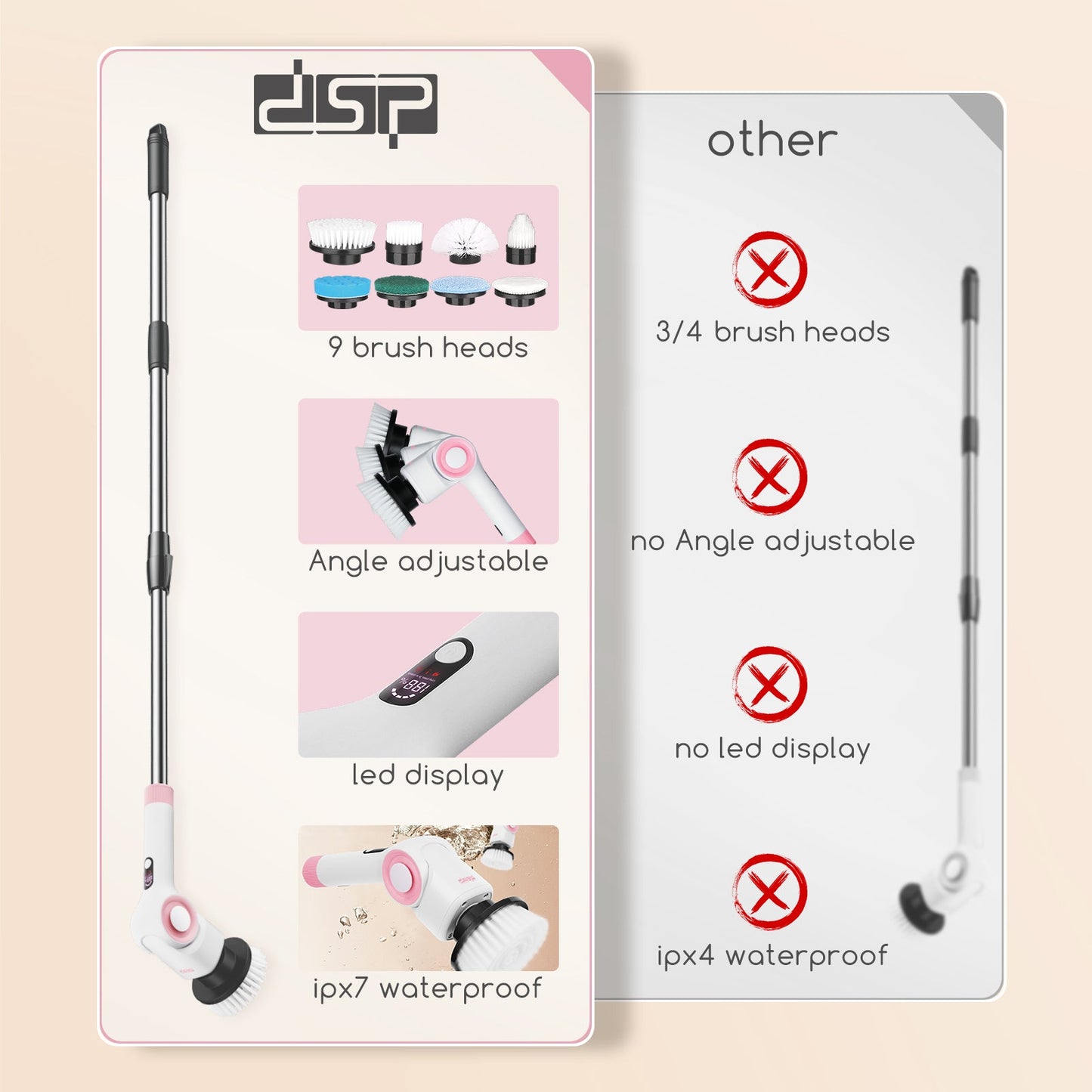 Dsp 11in1 Electric Spin Scrubber - KD2504