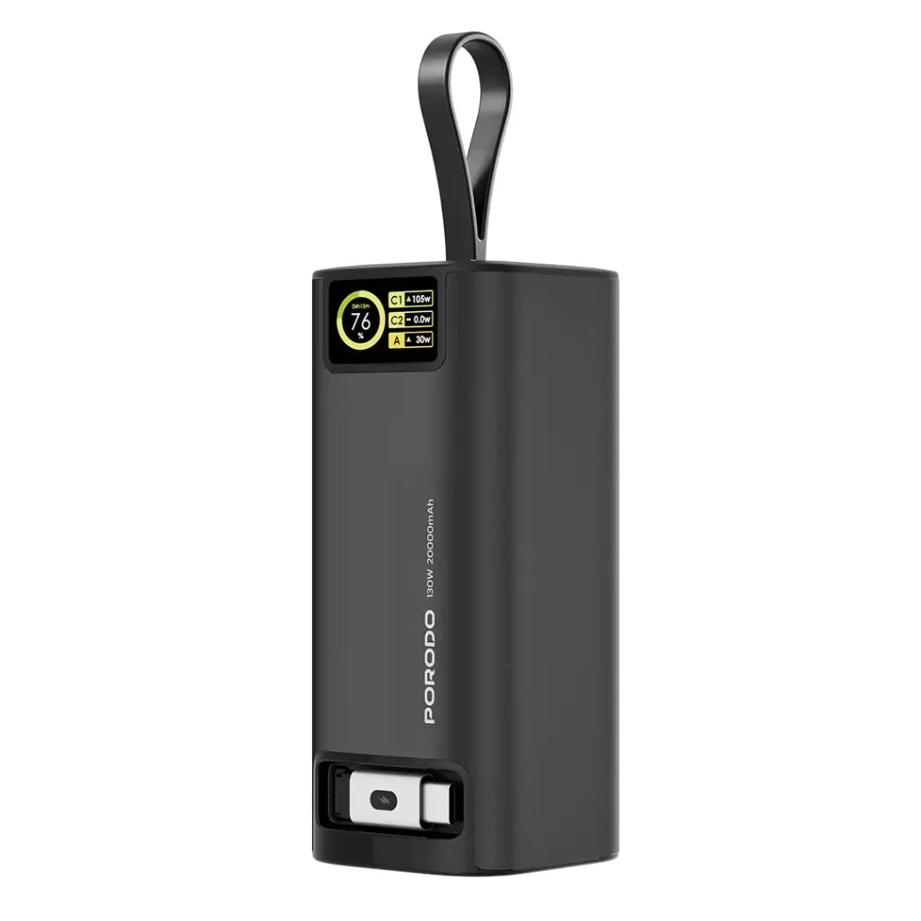 Porodo 20000mAh/130W Powe Bank (1M Retractable Type-C) - PB066