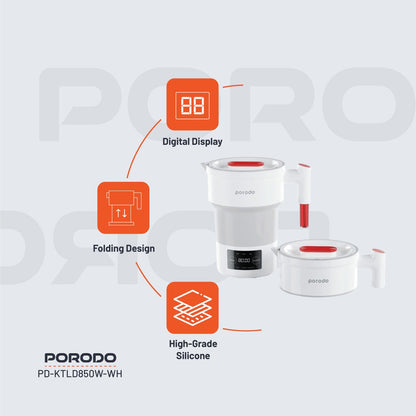 Porodo Portable Folding Electric Kettle 850W/600mL