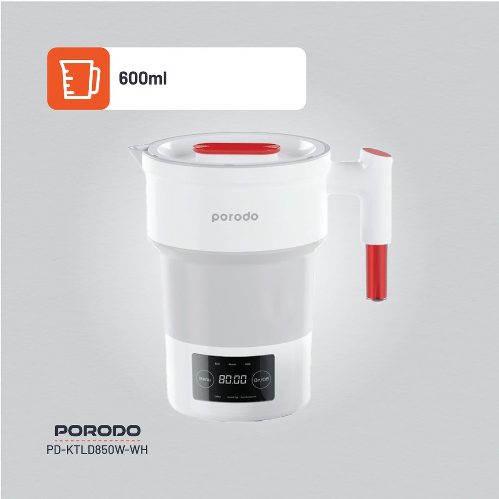 Porodo Portable Folding Electric Kettle 850W/600mL