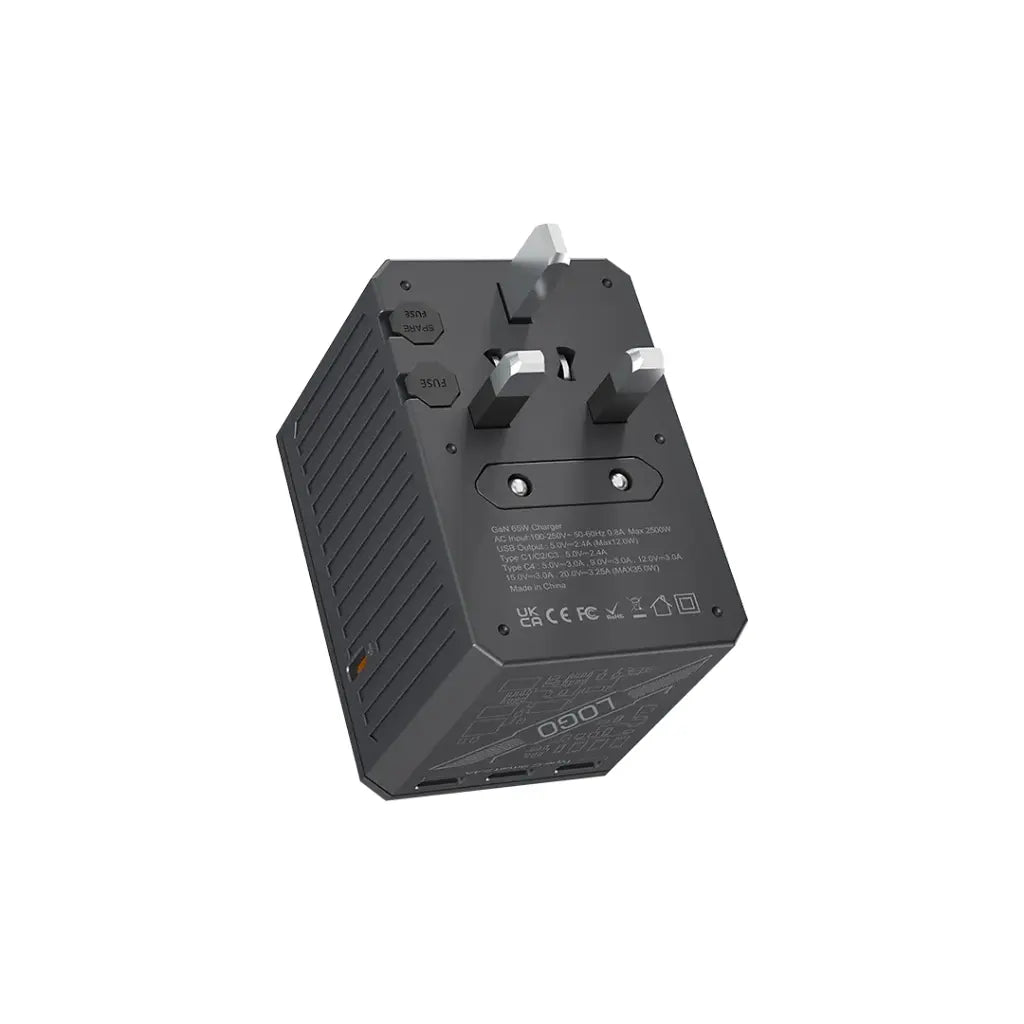 Porodo 5-Port Travel Block Universal Charger 65W - FWC038