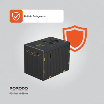 Porodo 5-Port Travel Block Universal Charger 65W - FWC038