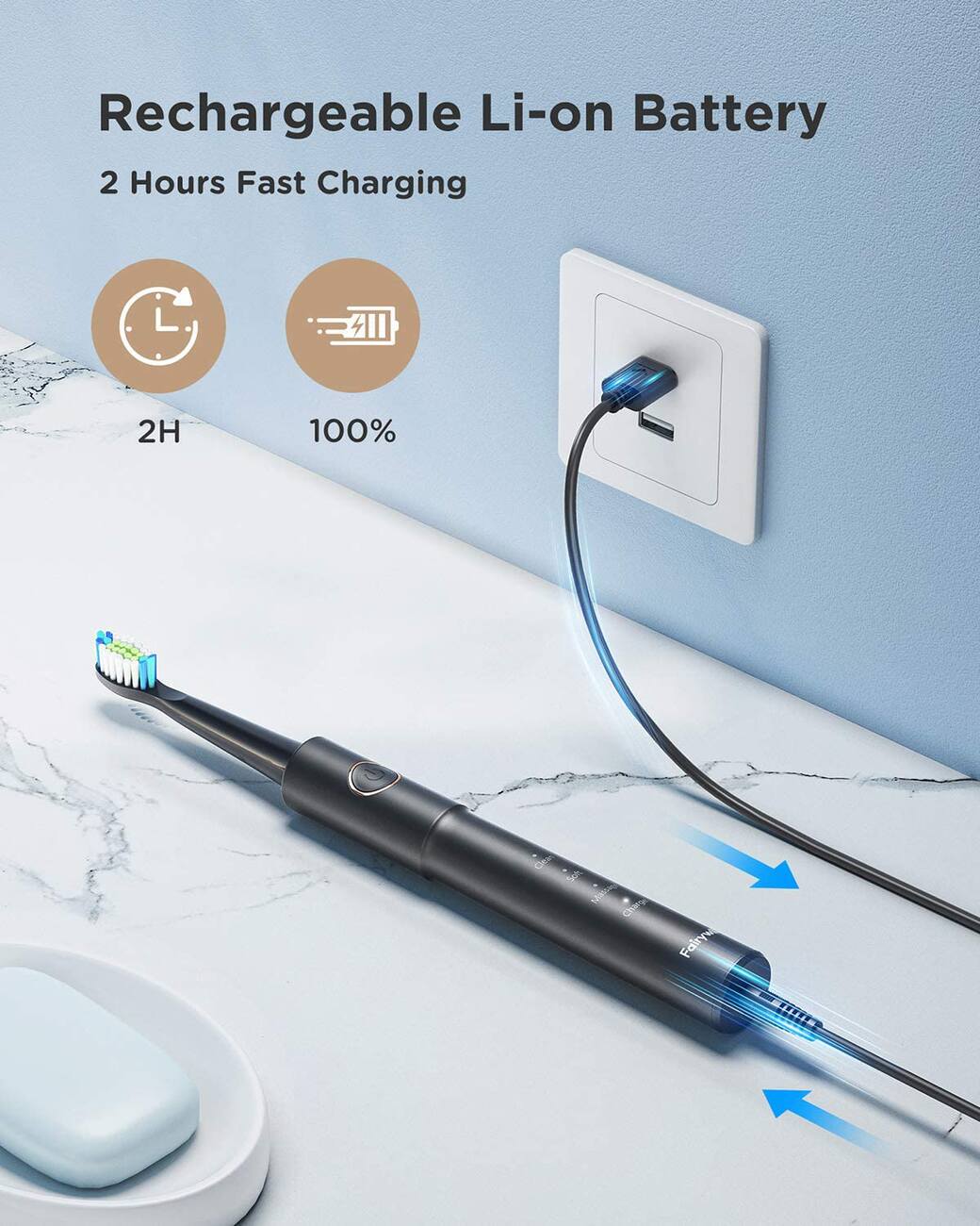 Fairywill Sonic Electric Toothbrush - E11