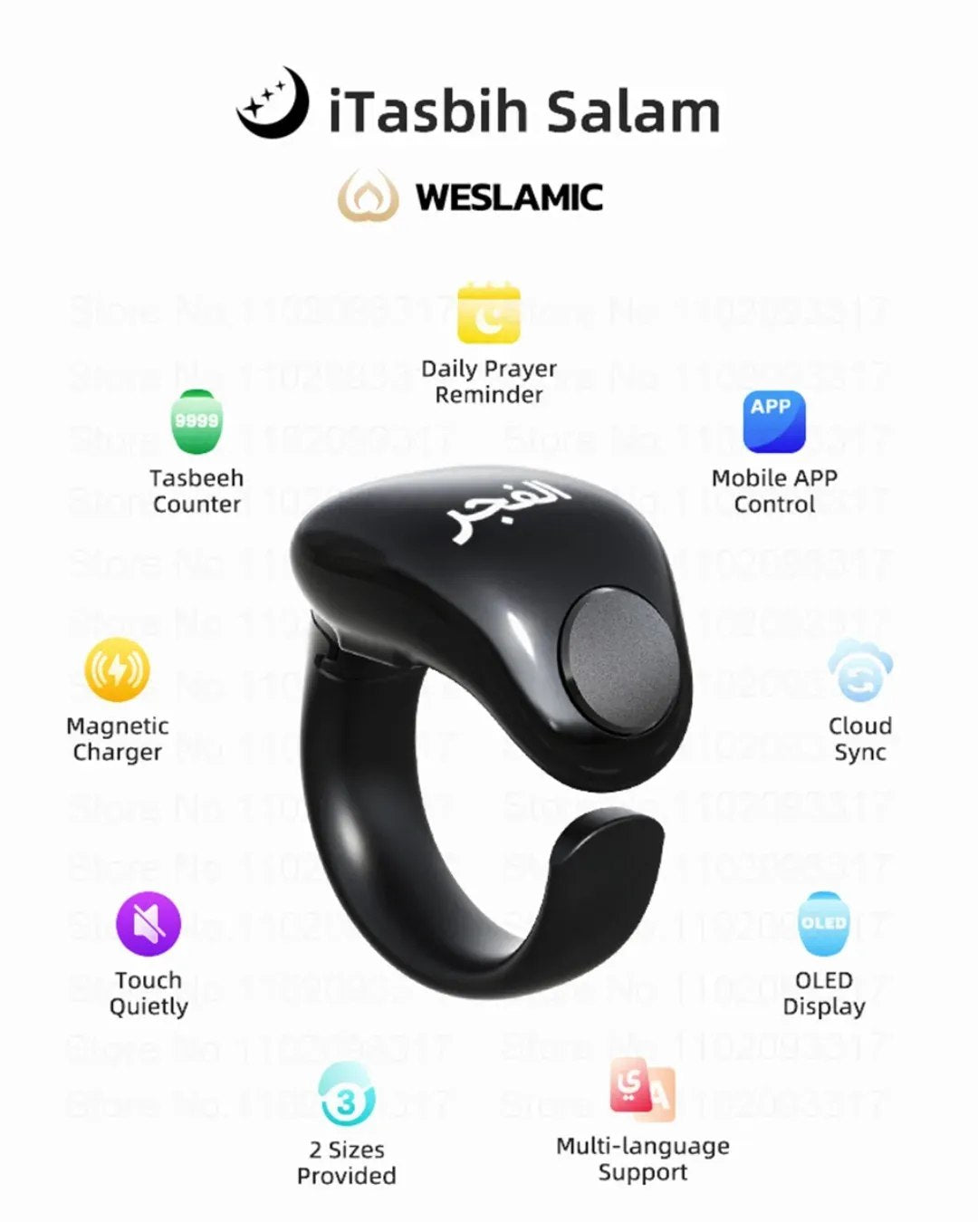 iTasbih Salam Ring - 2 Sizes
