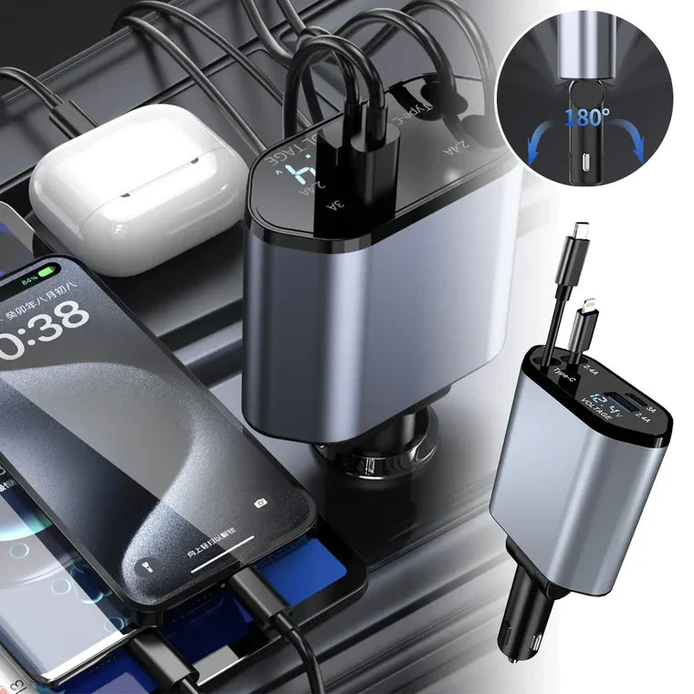 4in1 Telescopic Charging Cable 180°/120W