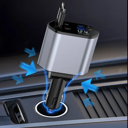 4in1 Telescopic Charging Cable 180°/120W